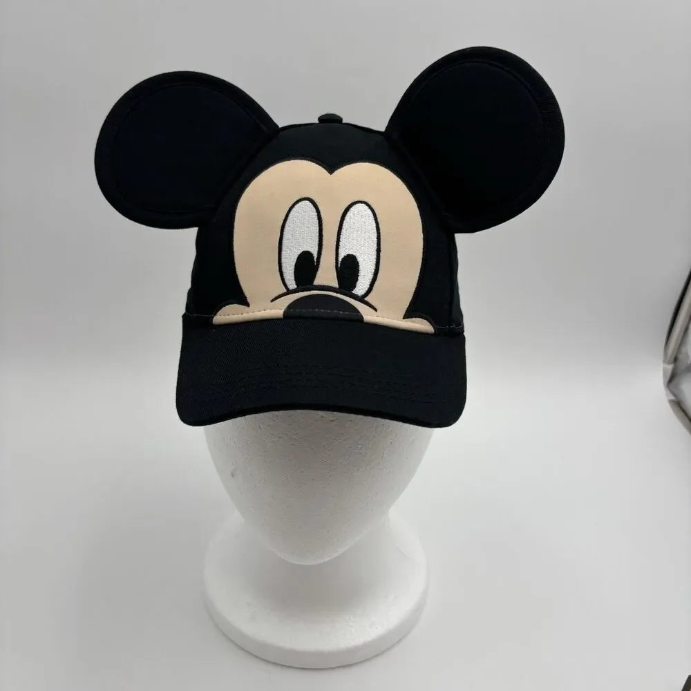 Disney Mickey Mouse Black Ears Snapback Hat Adult One Size Cotton Baseball Cap